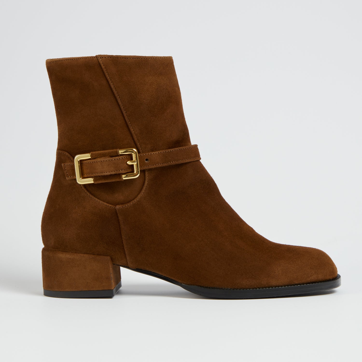 Marie Ankle Boot in Tan Suede