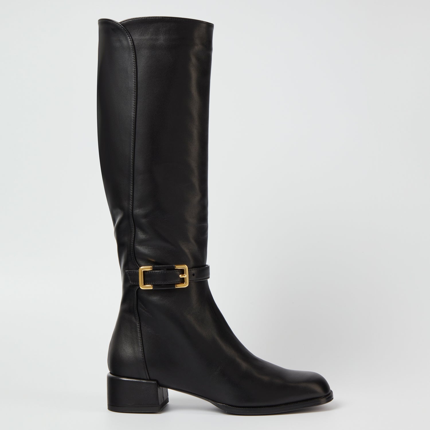 Louisa Knee Tall Boot in Black Leather