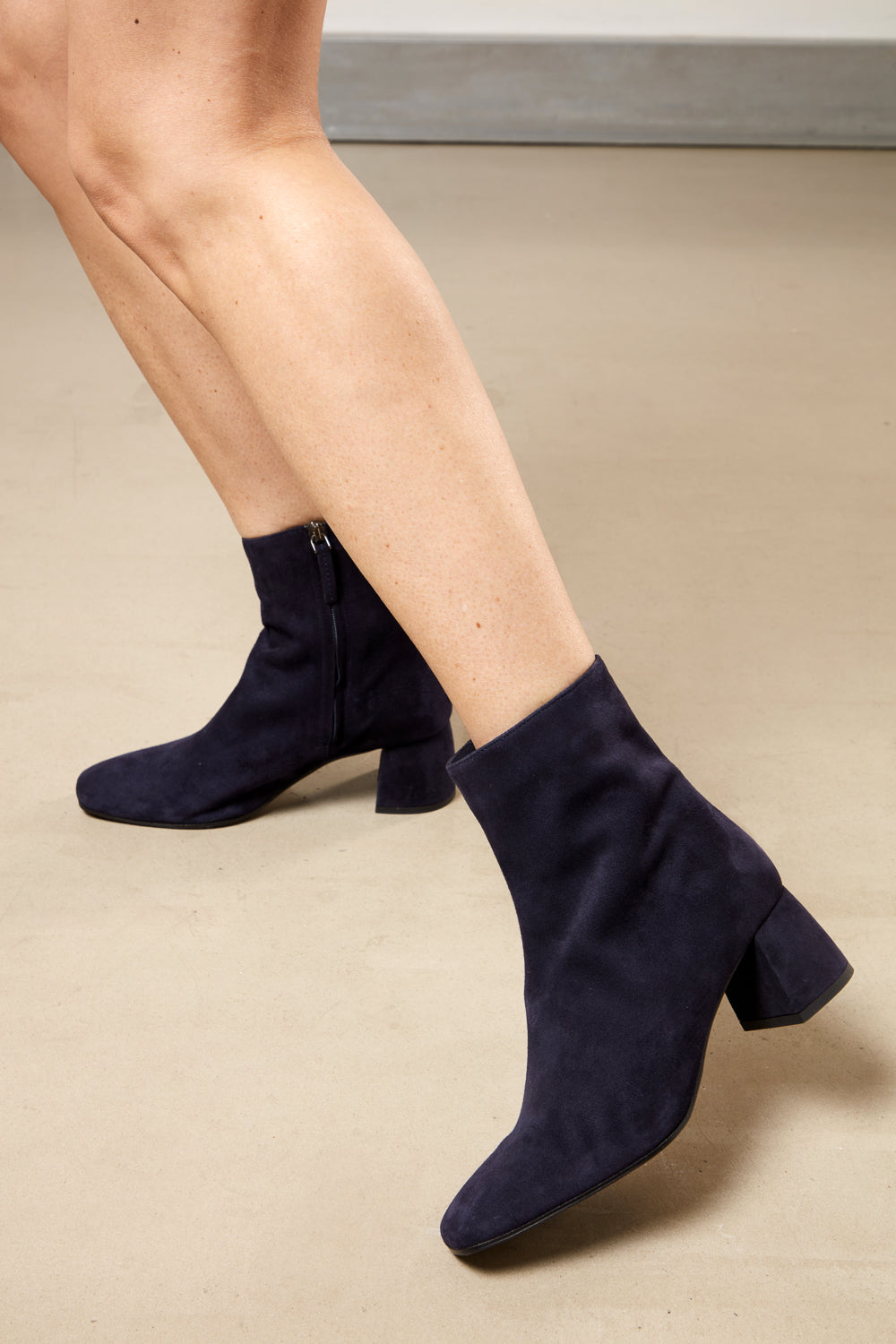 Sarah Ankle Boot in Navy Suede