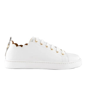 Maison Toufet Julie Scallop White Trainer