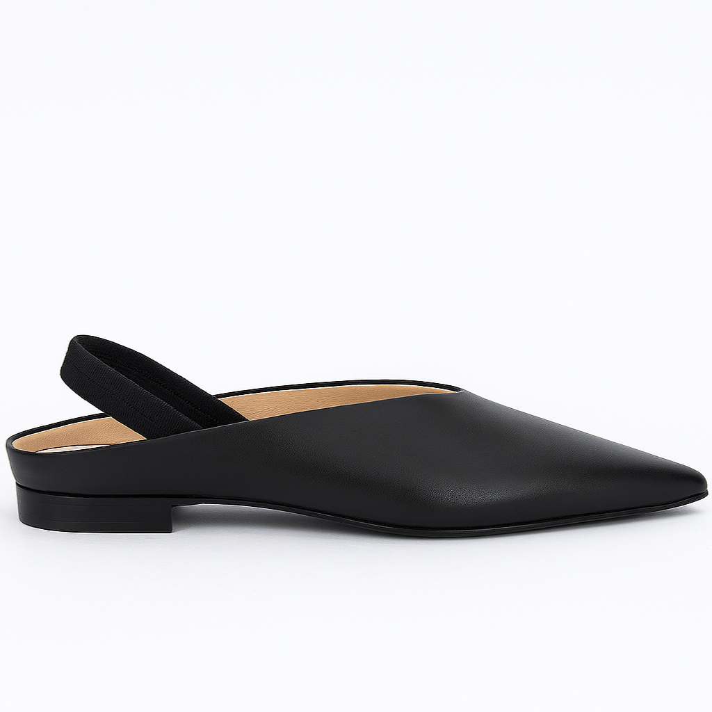 Pipi black flat slingback