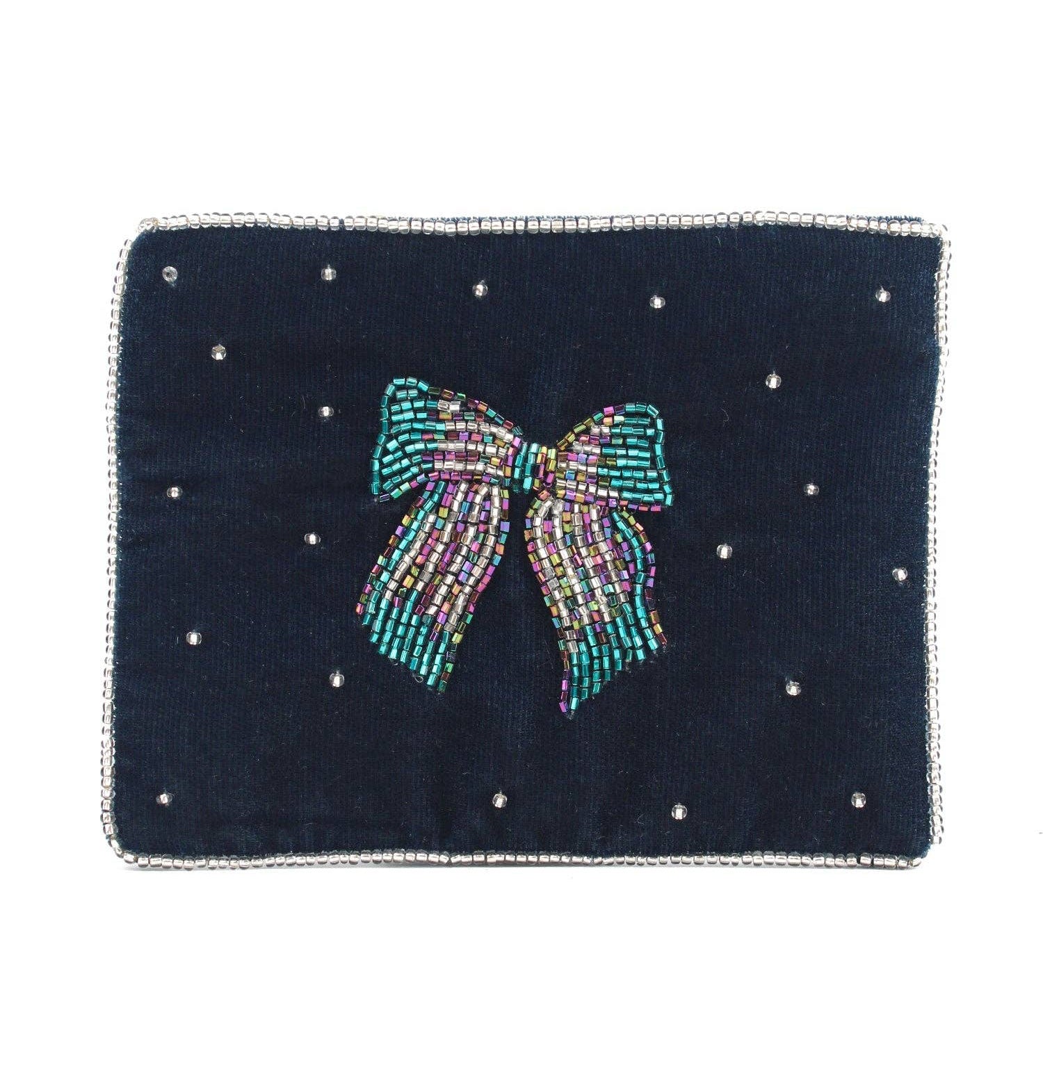 Bow velvet pouch