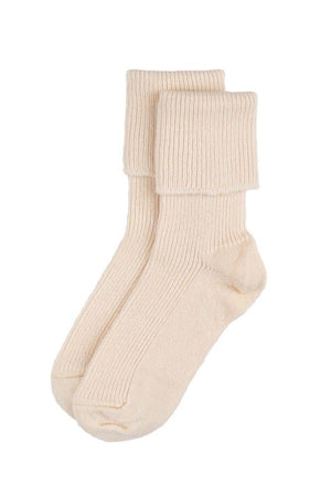 Antique White Cashmere Socks - MADE THE EDIT