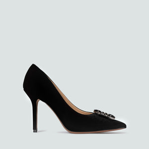 Arty Black velvet pump