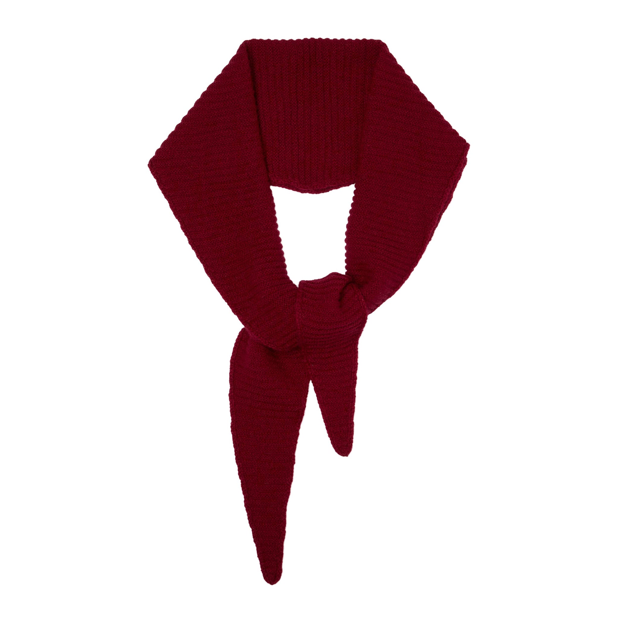 Burgundy cashmere skinny scarf