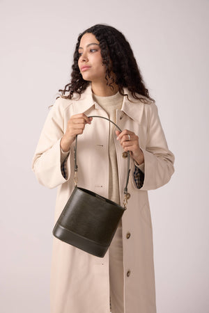 Marlon Embossed Lizard bucket bag