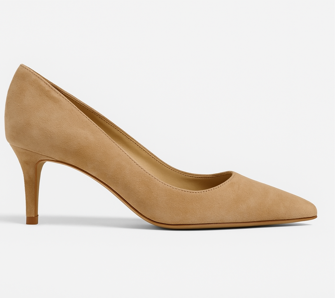 sand suede pump
