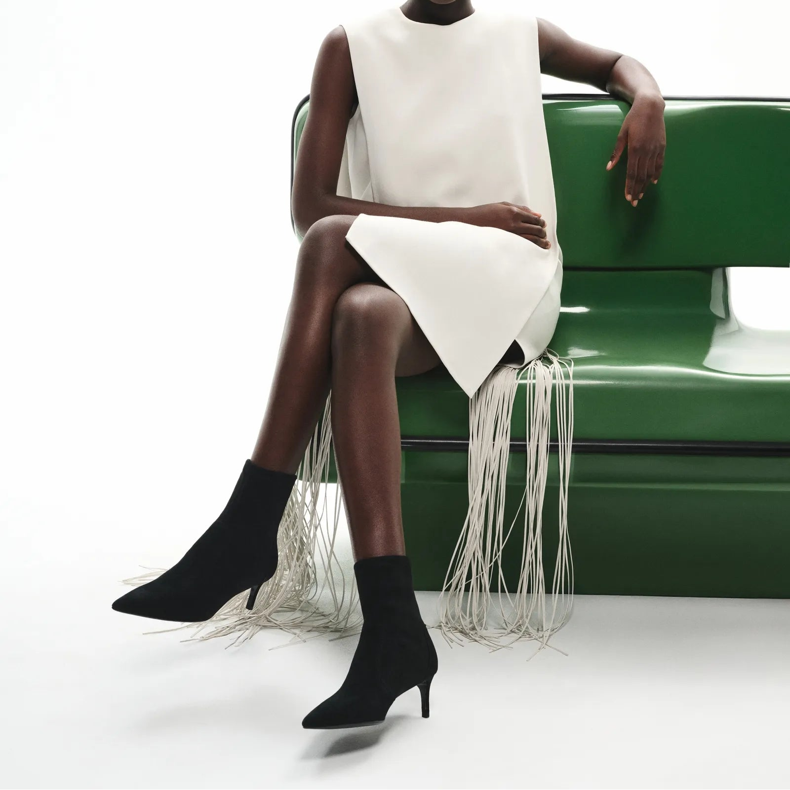 black stretch suede boot