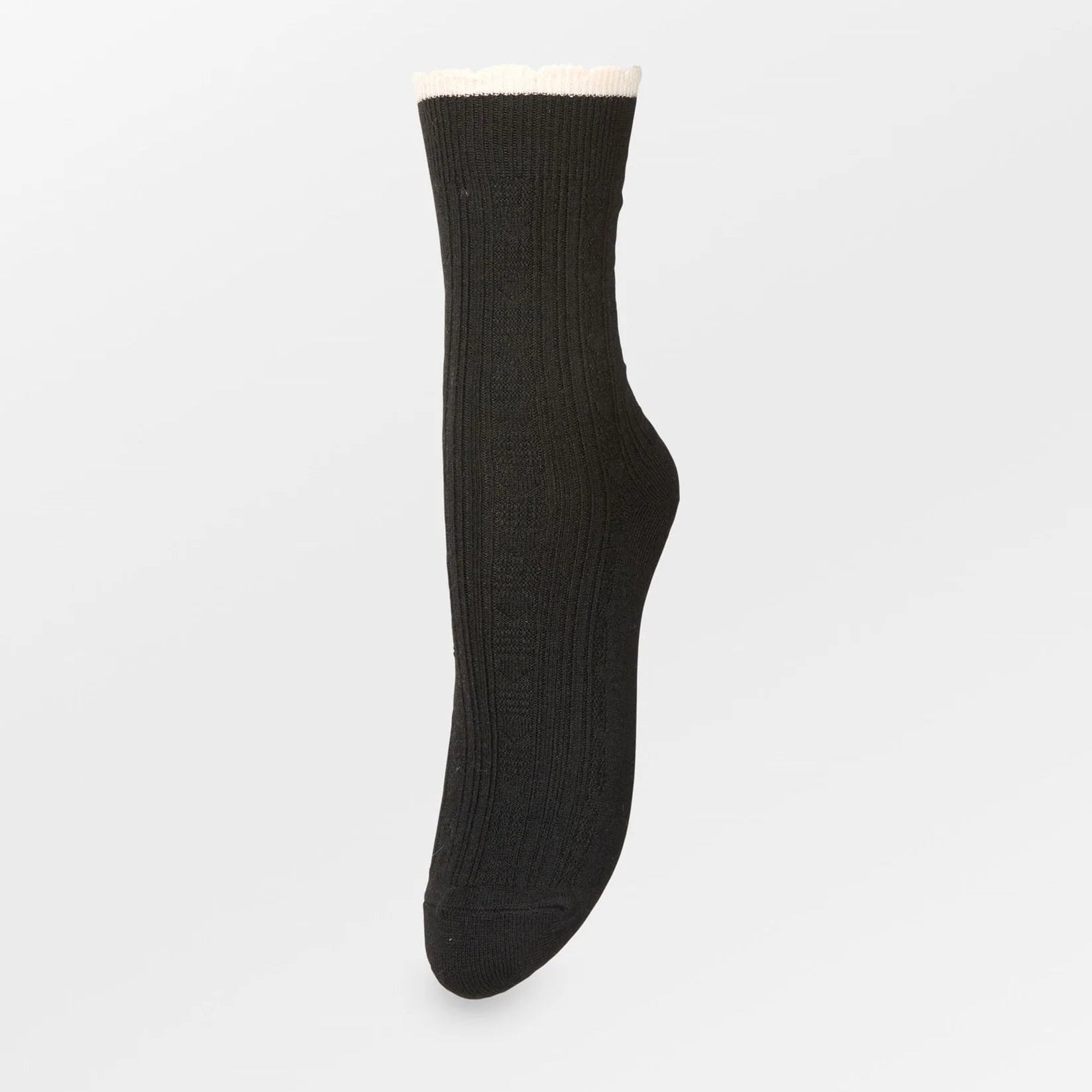 Black scallop edge sock
