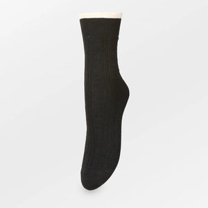 Black scallop edge sock