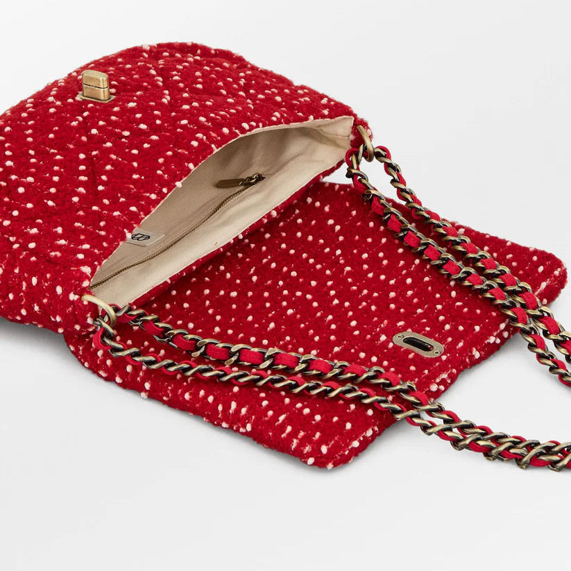 red boucle bag