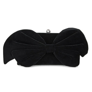 Bow Black Velvet bag