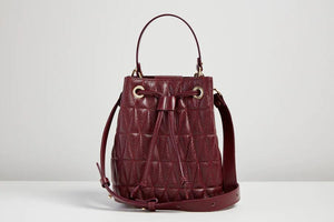 Bucket Bag Camilla Bordeaux / burgundy leather Quilted Bucket Bag - MADE THE EDIT