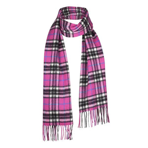 Cashmere and Lambswool Pink Tartan scarf