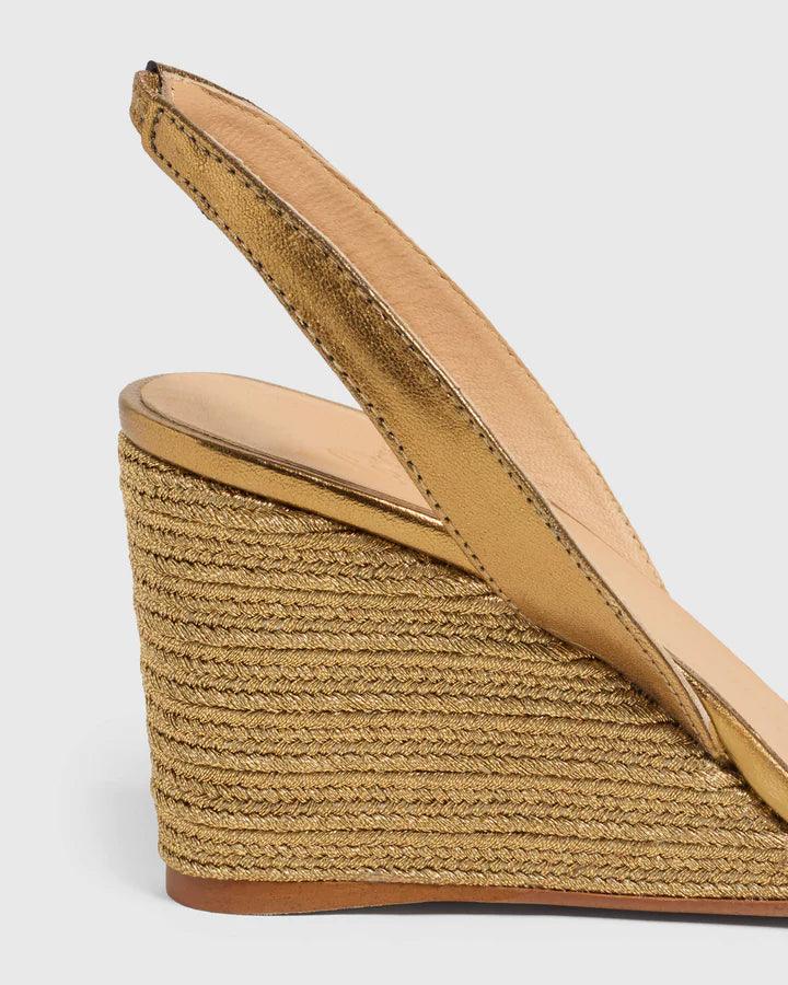 Castañer Barby Gold Wedge sandal - MADE THE EDIT