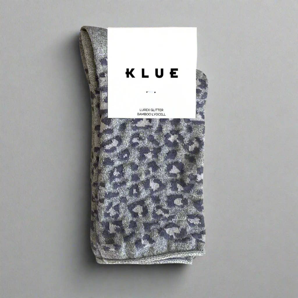 Klue Grey leopard socks