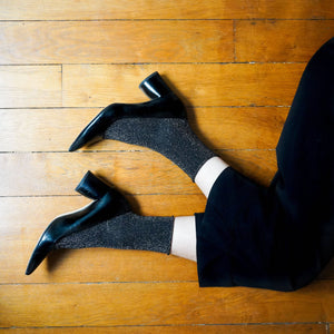 KLUE Glitter black socks