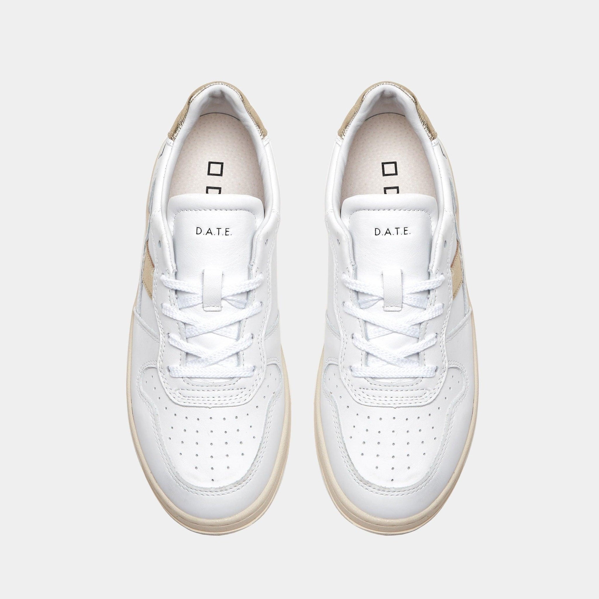D.A.T.E Court 2.0 White & Gold trainer - MADE THE EDIT