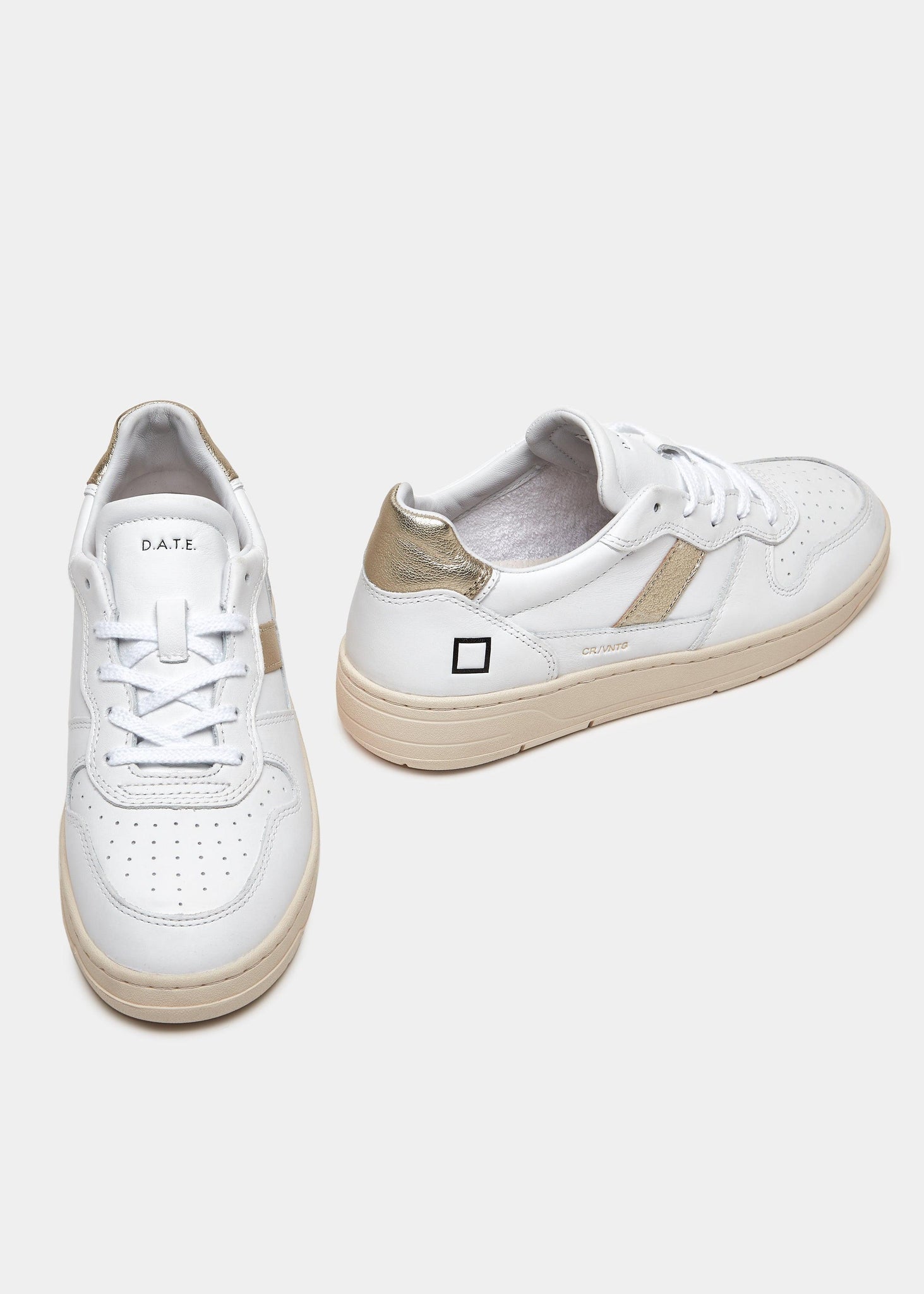 D.A.T.E Court 2.0 White & Gold trainer - MADE THE EDIT