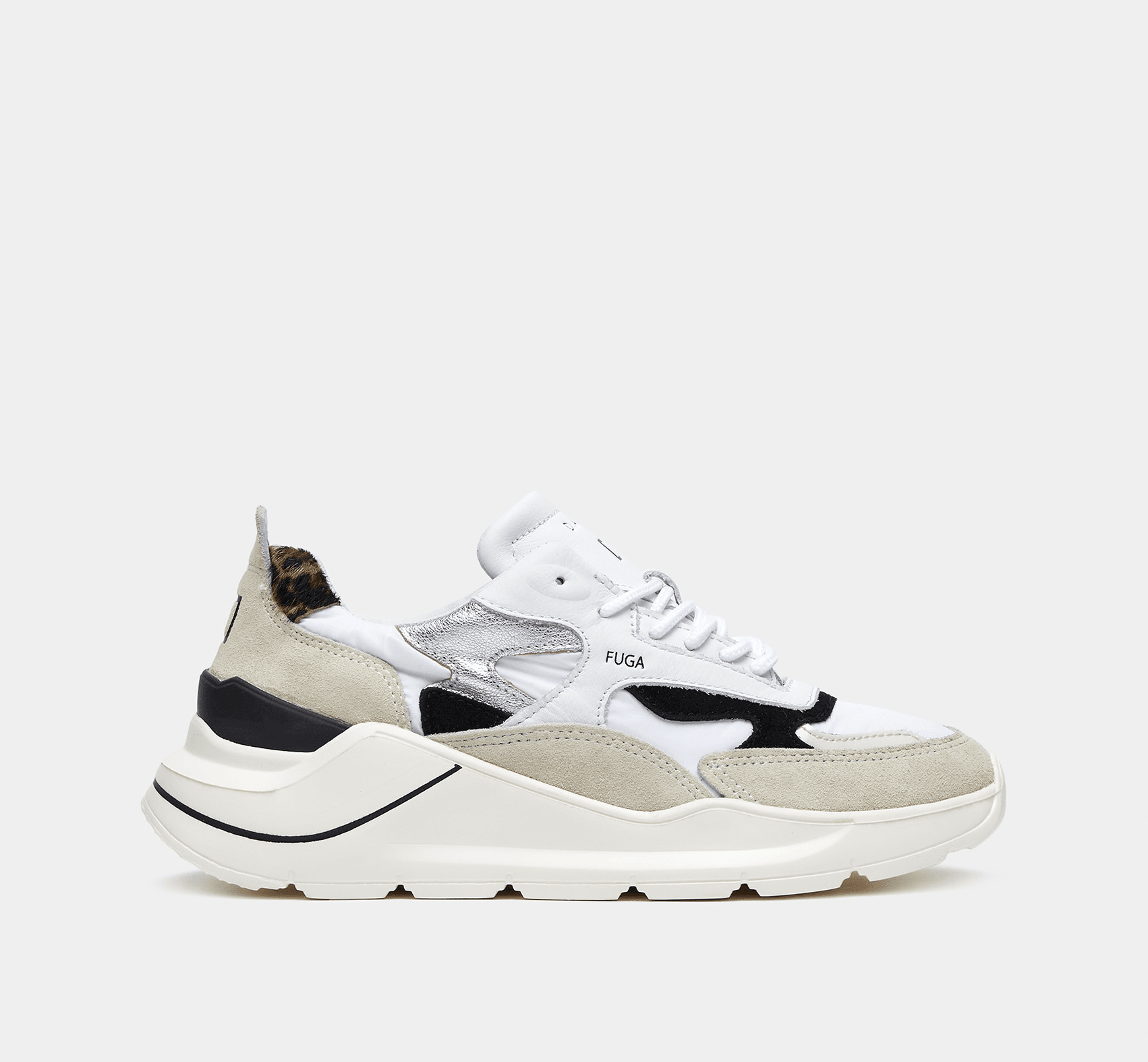 D.A.T.E Fuga White-Leopard sneaker – MADE THE EDIT