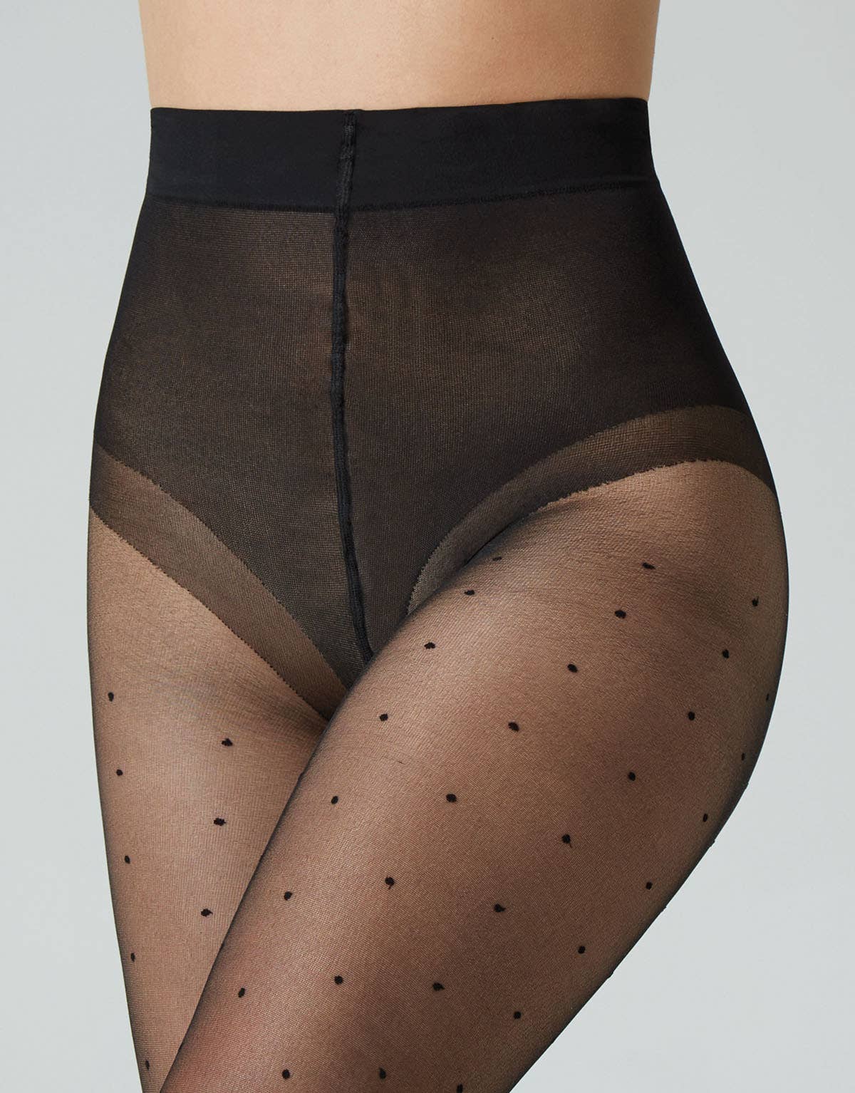 Polka Dot Sheer Tights - Black