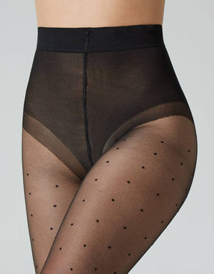 Polka Dot Sheer Tights - Black