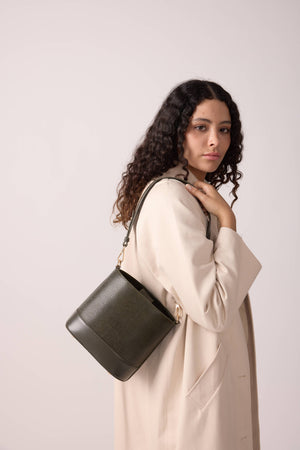 Marlon Embossed Lizard bucket bag