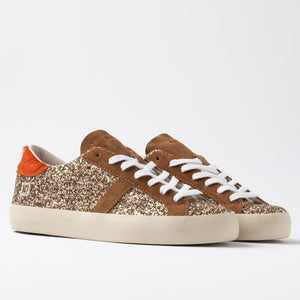 D.A.T.E Hill Low Bronze Glitter trainer