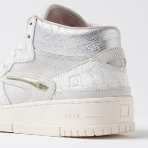 white high top silver gold details