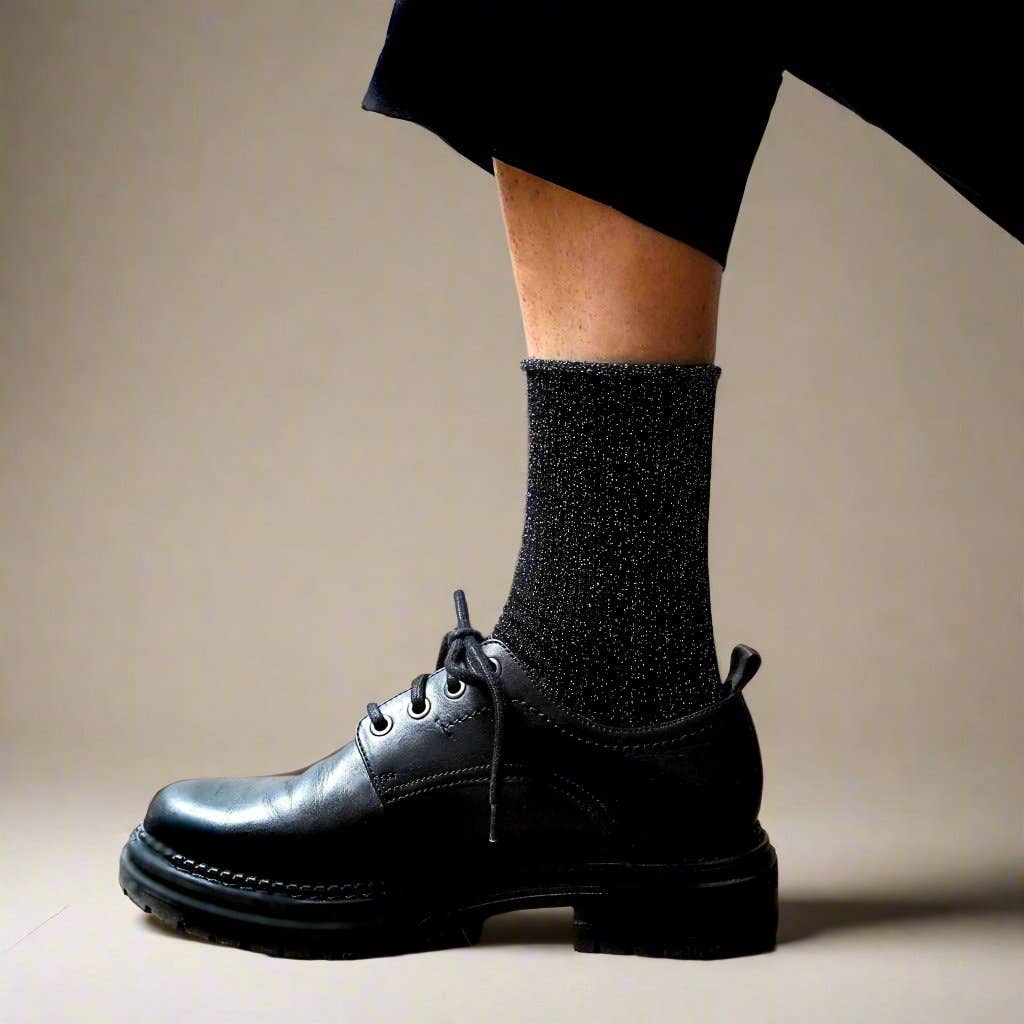 KLUE Glitter black socks
