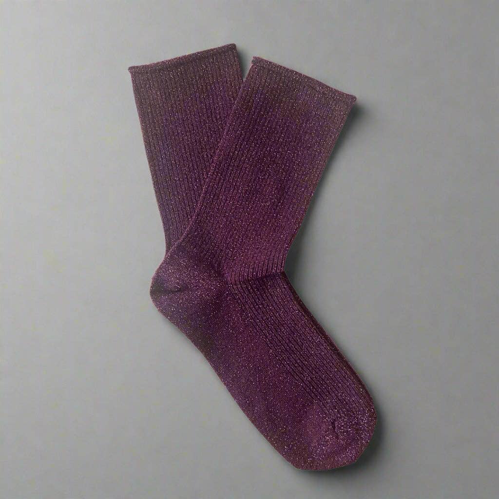 Klue Burgundy Glitter socks