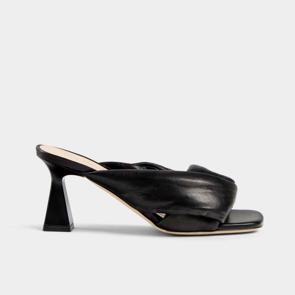 Black kitten block store heels