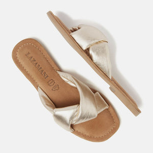 Sofia gold leather slide sandal