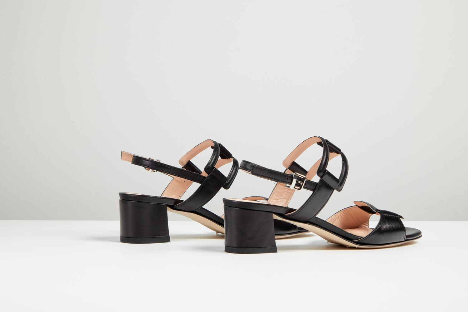 Grecia Black block heel sandal - MADE THE EDIT