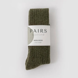 Pairs Scotland Green Wool Knee Highs