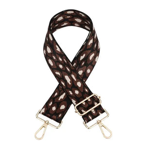 Black Brown Leopard bag strap