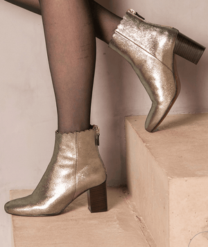 Maison Toufet Giselle Gold Ankle Boot - MADE THE EDIT