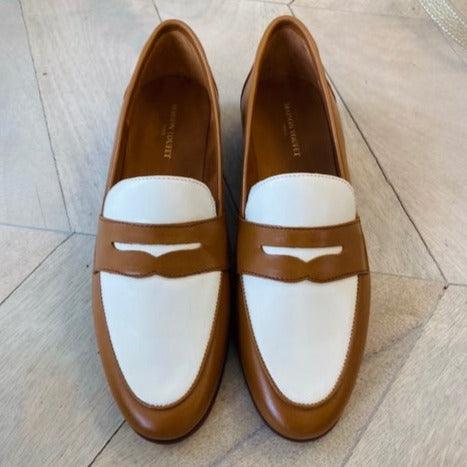 Maison Toufet Hanna Tan and Cream loafer - MADE THE EDIT