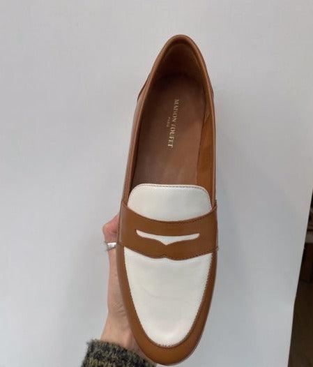 Maison Toufet Hanna Tan and Cream loafer - MADE THE EDIT