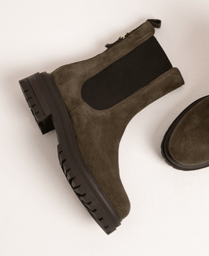 Maison Toufet Joy Khaki Green ankle boot - MADE THE EDIT