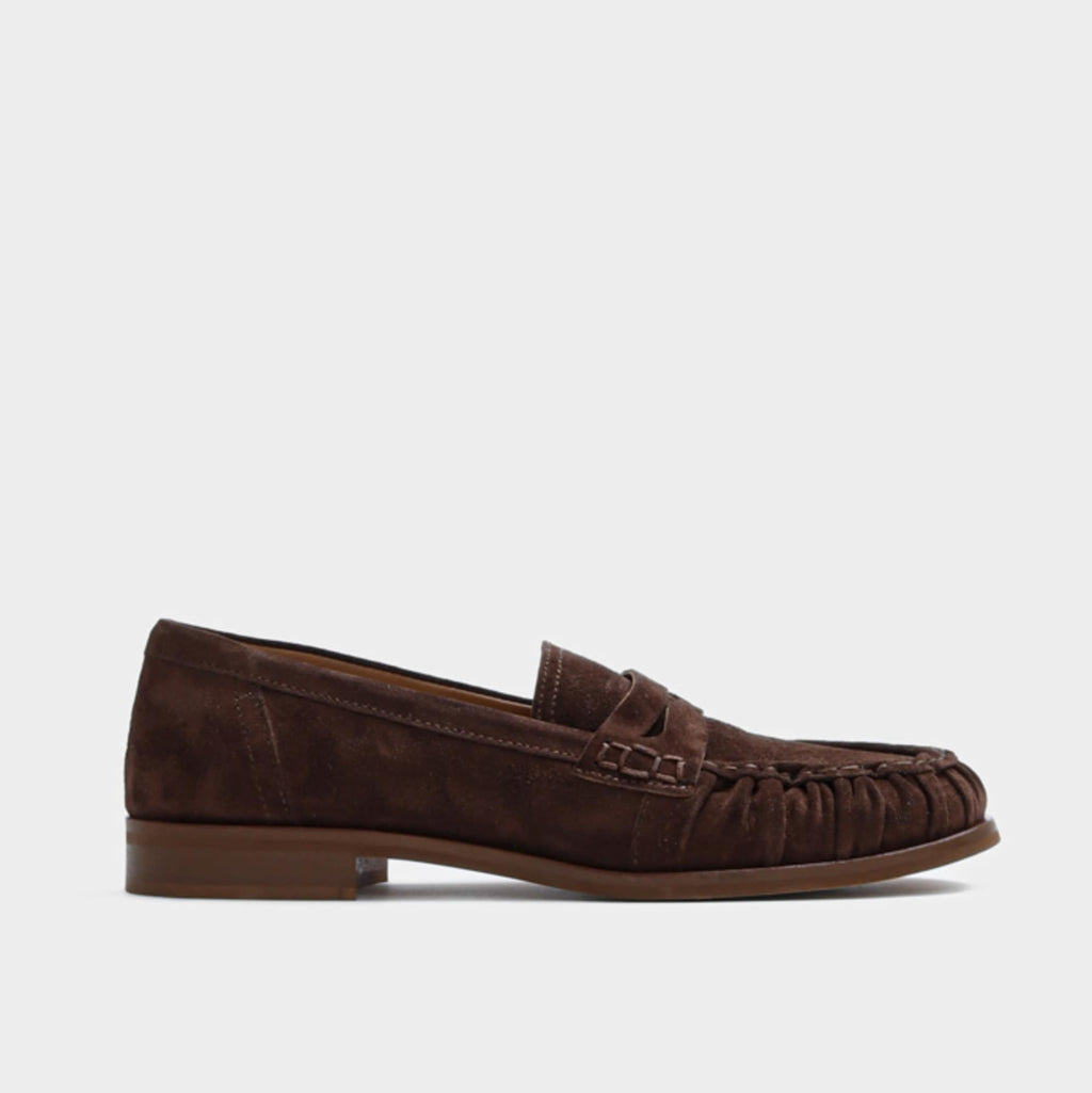 Maya Spring Brown suede ruched loafer – MADE THE EDIT