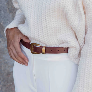 Tan leather belt