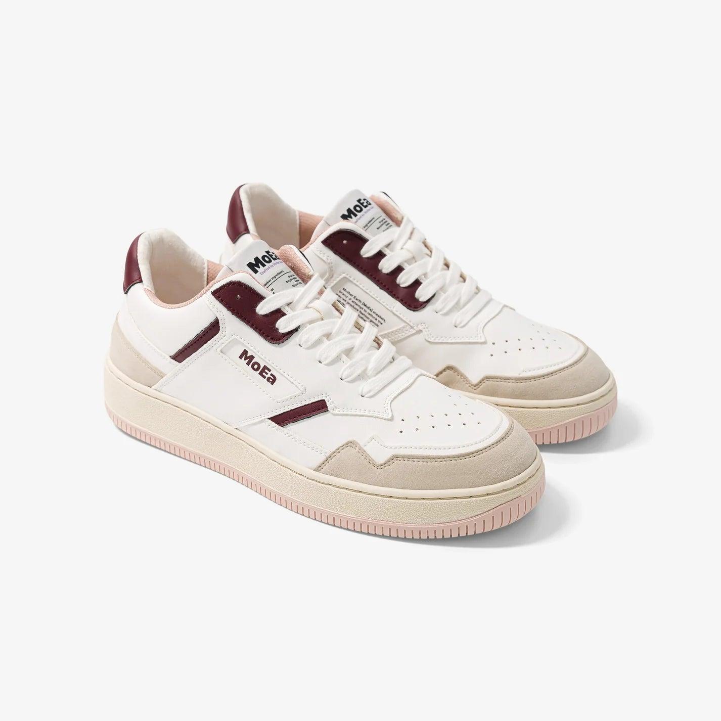 MoEa GEN1 White - Burgundy trainer - MADE THE EDIT