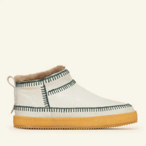 Nyuki Low Crochet Ankle Boot White Leather Sage - MADE THE EDIT