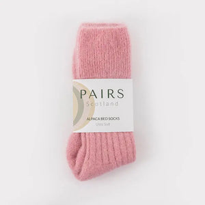 Pairs Scotland Pink Ribbed Alpaca Socks