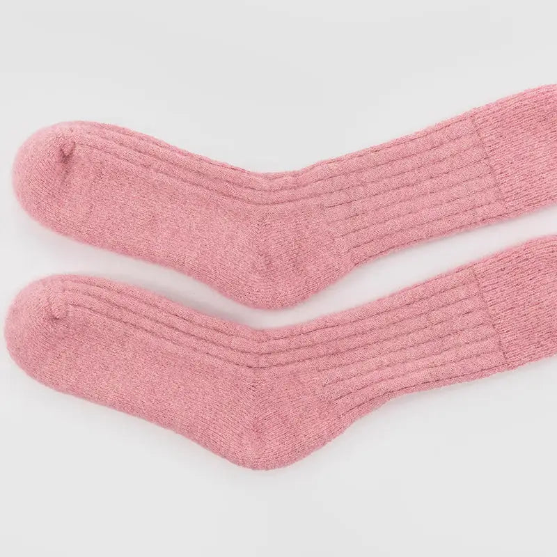 Pairs Scotland Pink Ribbed Alpaca Socks