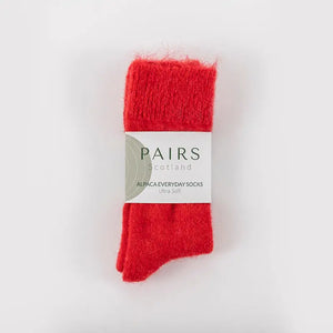 Pairs Scotland Red Alpaca Socks