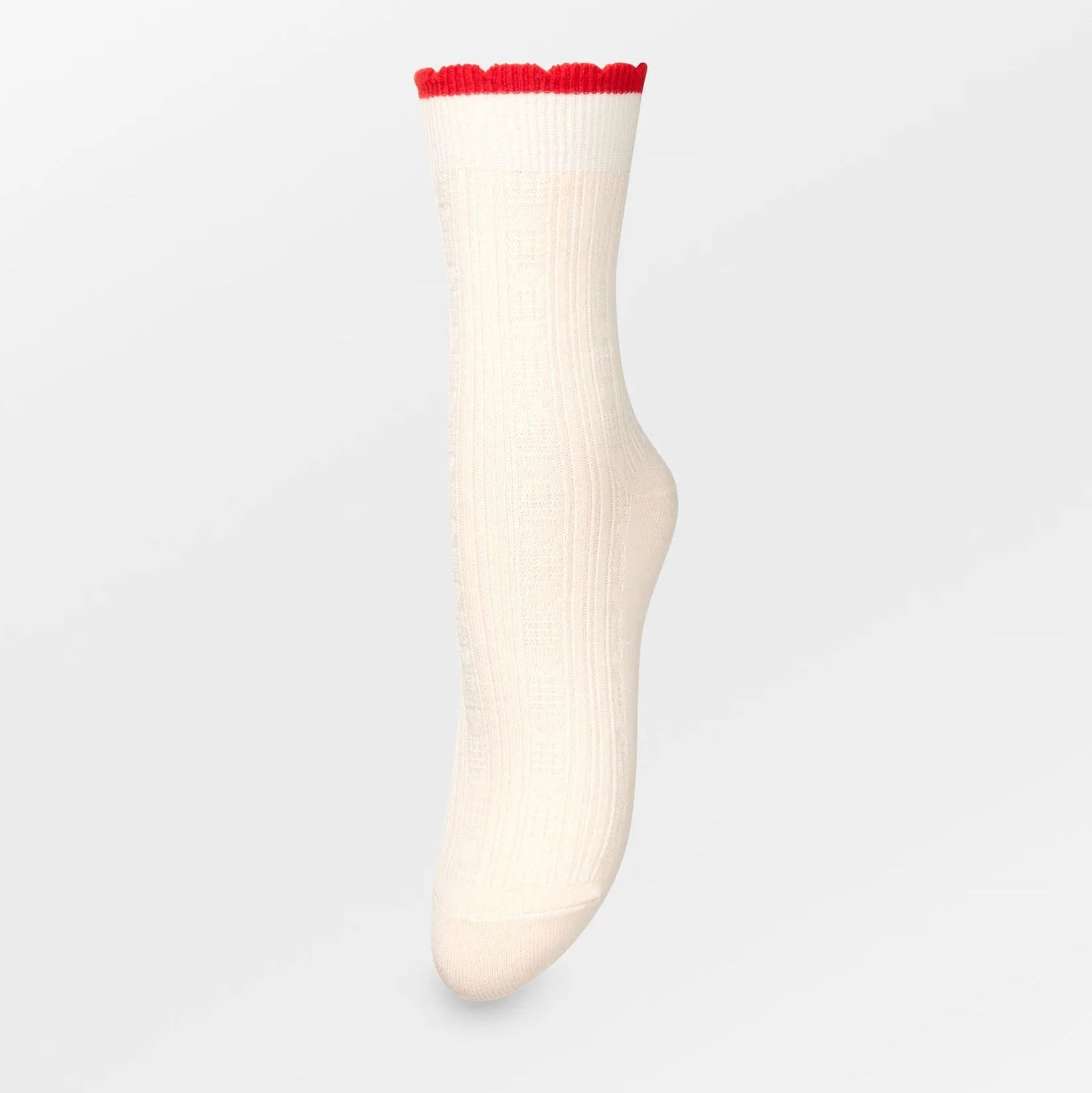 White scallop edge sock