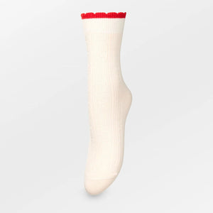 White scallop edge sock