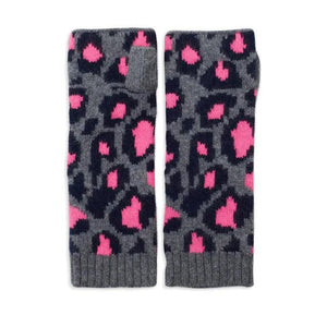 Somerville Pink Leopard Print Cashmere Wrist Warmer - MADE THE EDIT
